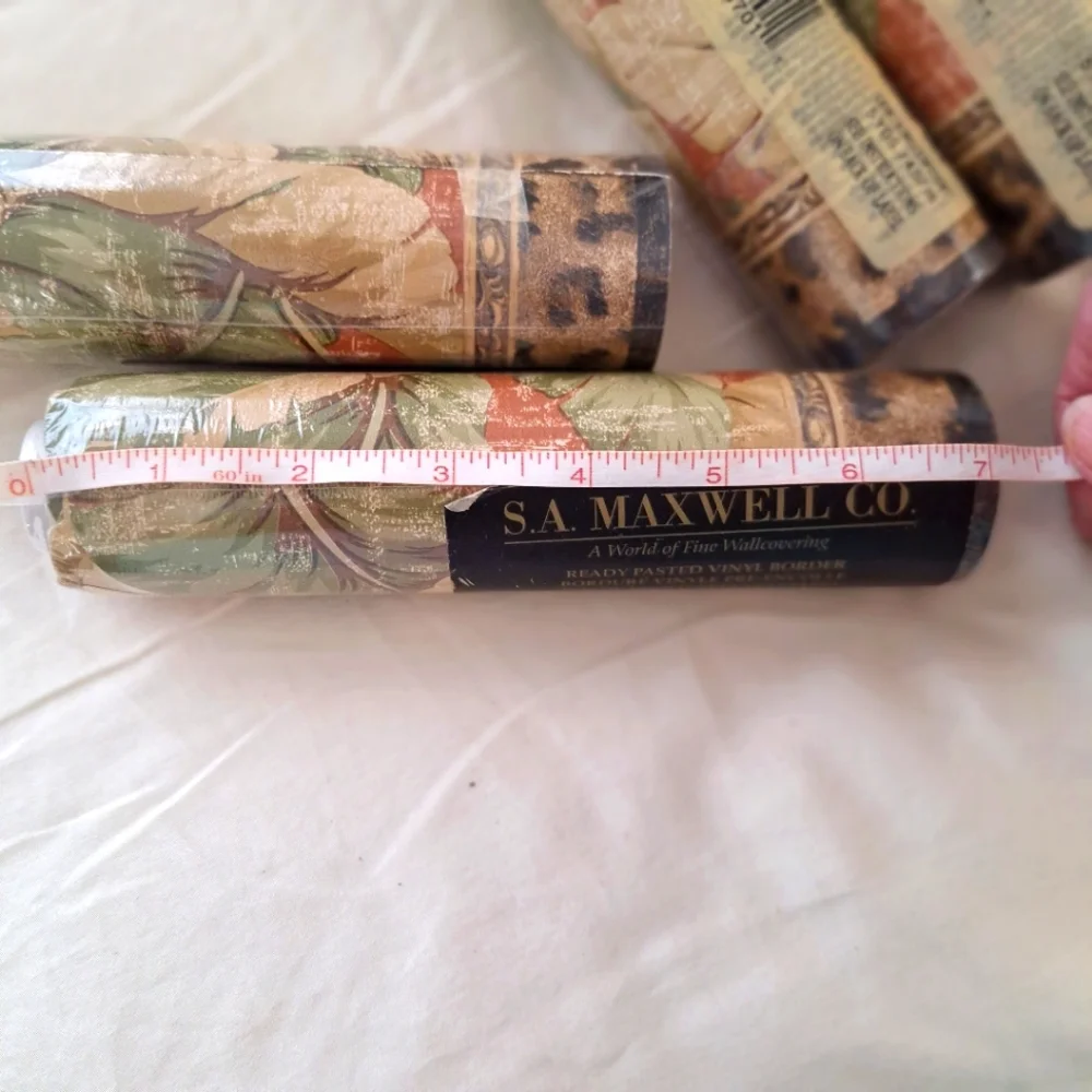 Vtg Wallpaper Border SA Maxwell Co Animal Print & Palm Fronds 7